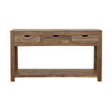 Esther Natural Sheesham 3-Drawer Storage Console Table from Coaster - Luna Furniture