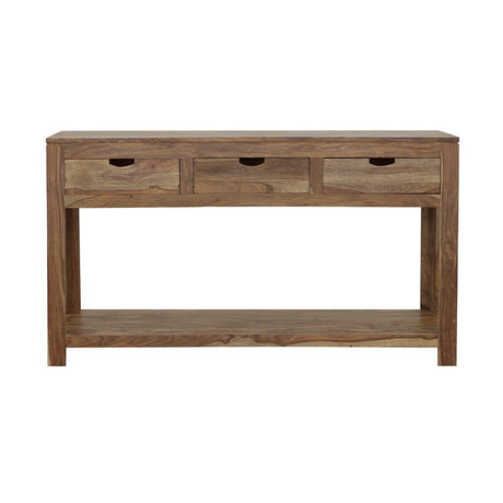 Esther Natural Sheesham 3-Drawer Storage Console Table from Coaster - Luna Furniture