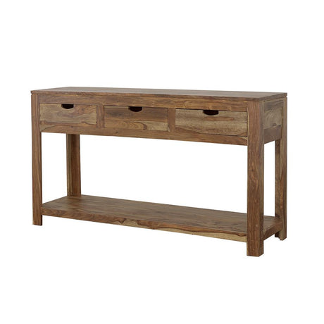 Esther Natural Sheesham 3-Drawer Storage Console Table from Coaster - Luna Furniture