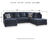 Albar Place Cobalt 2-Piece Sectional from Ashley Furniture - Luna Furniture