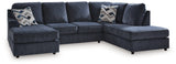 Albar Place Cobalt 2-Piece RAF Chaise Sectional from Ashley Furniture - Luna Furniture