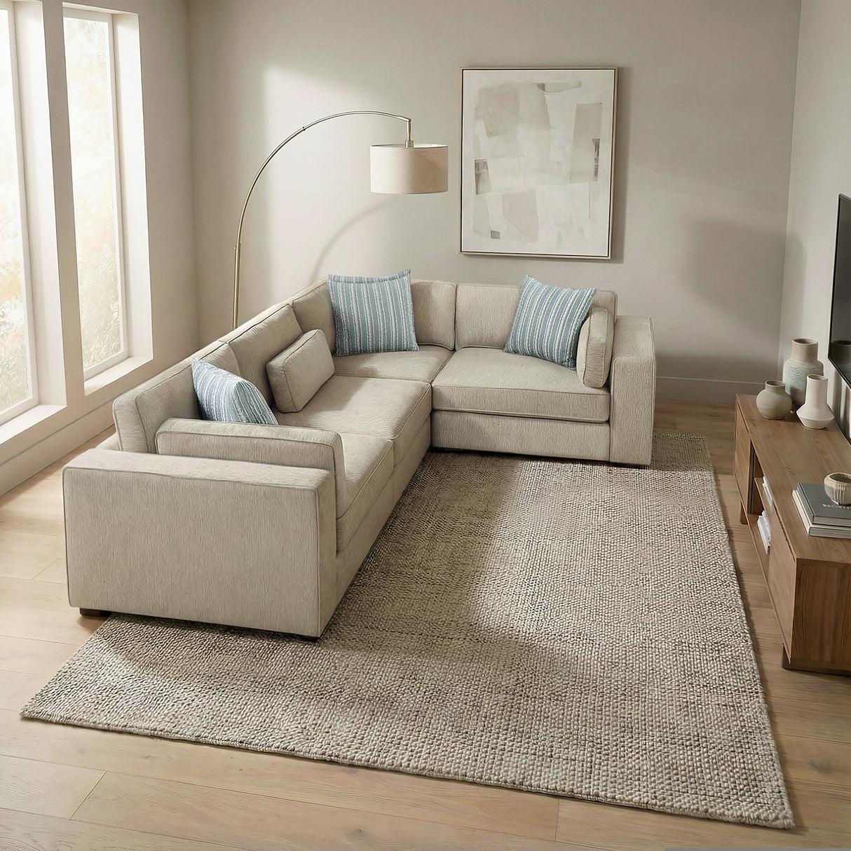 Geweldig Pewter 4-Piece Sectional from Homelegance - Luna Furniture