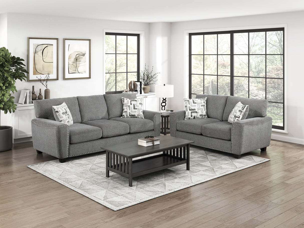 Isabel Dark Gray Loveseat from Homelegance - Luna Furniture