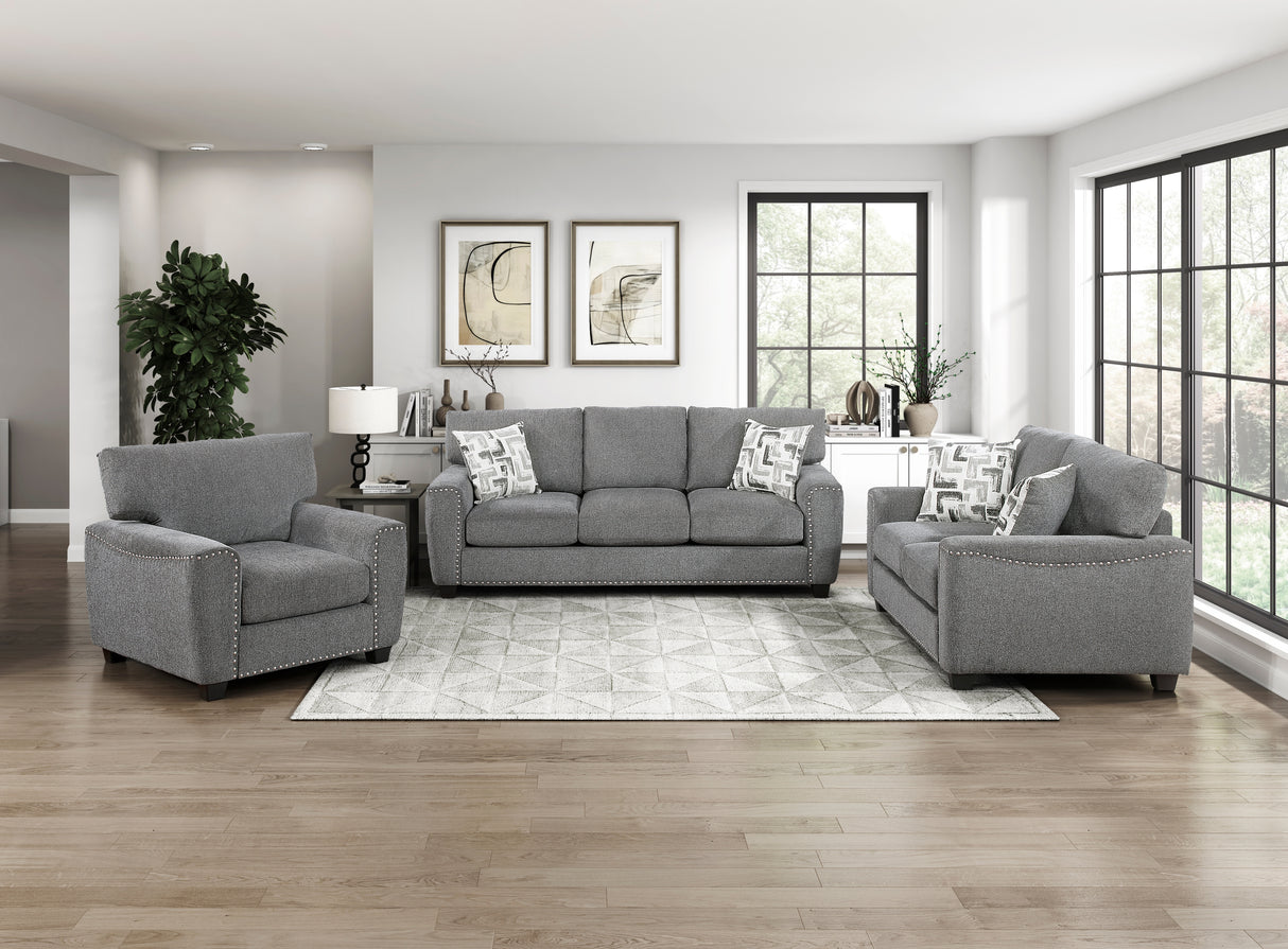 Isabel Dark Gray Loveseat from Homelegance - Luna Furniture