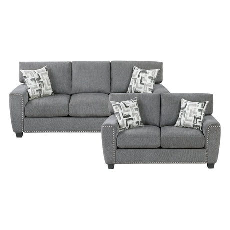 Isabel Dark Gray 2-Piece Living Room Set from Homelegance - Luna Furniture