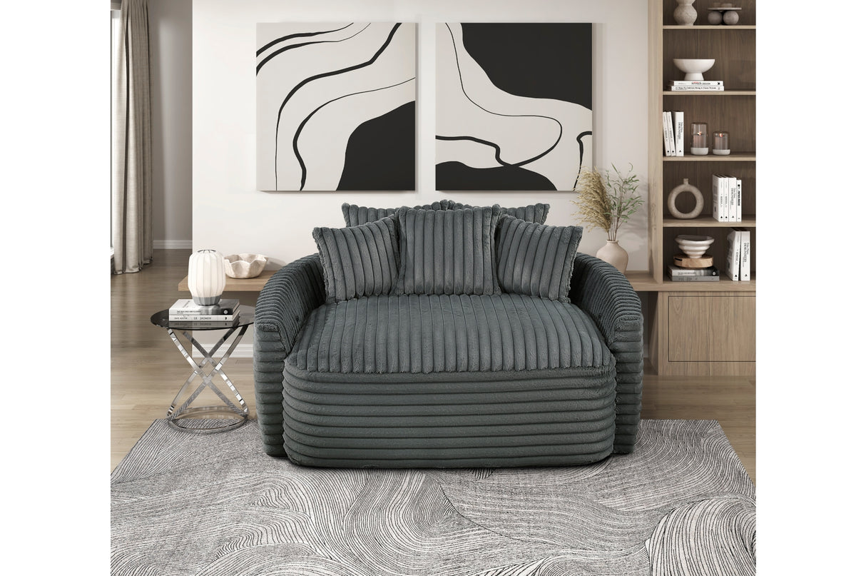 Tomball Dark Gray Oversized Chaise Lounge from Homelegance - Luna Furniture