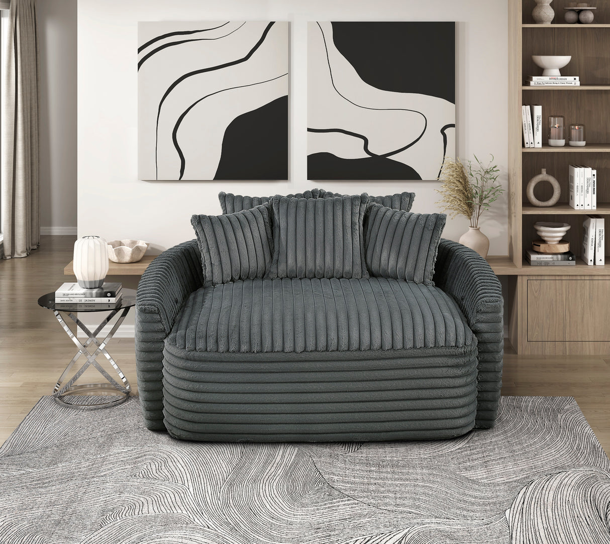 Tomball Dark Gray Oversized Chaise Lounge from Homelegance - Luna Furniture
