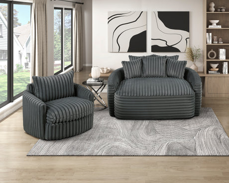 Tomball Dark Gray Oversized Chaise Lounge from Homelegance - Luna Furniture