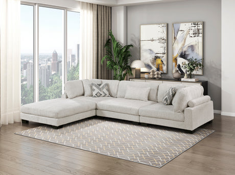 Tinley Beige Ottoman from Homelegance - Luna Furniture