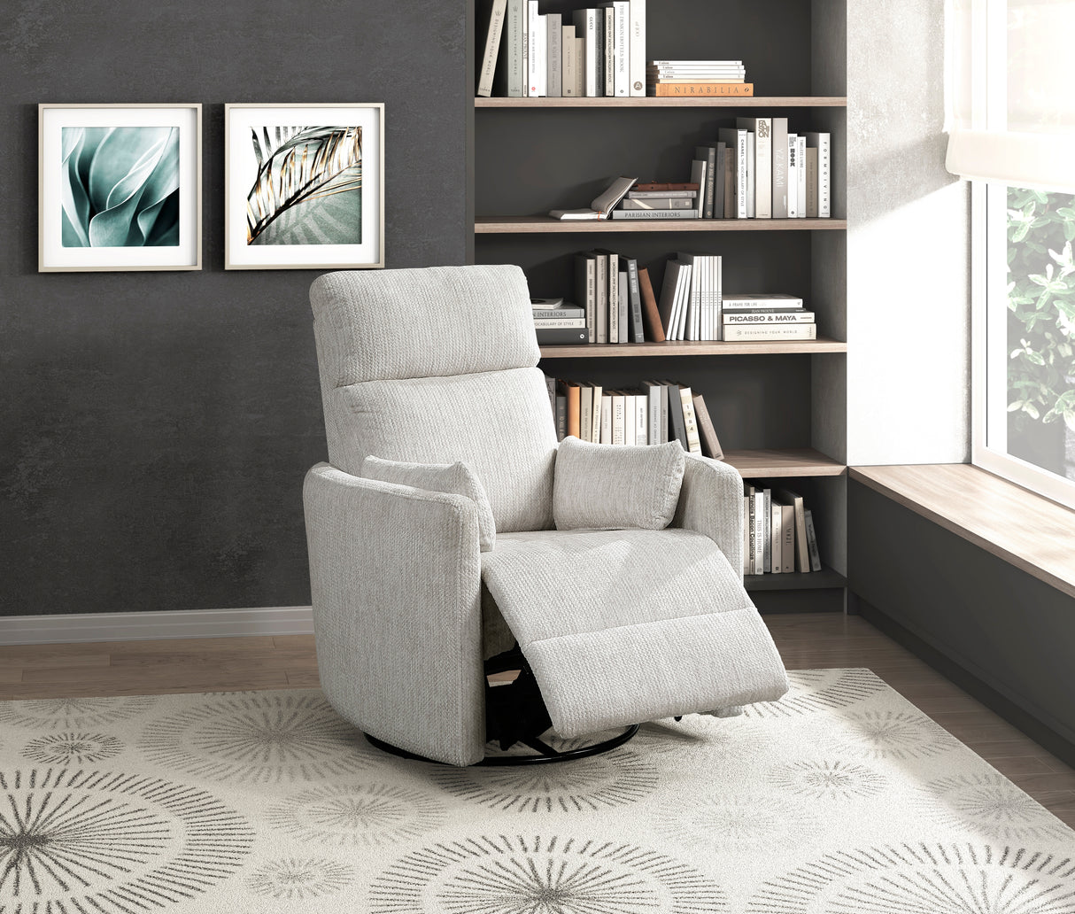 9555BEG-1SW Swivel Glider Reclining Chair from Homelegance - Luna Furniture