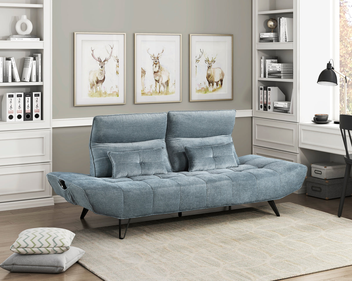 Quonsett Blue Sofa with Power Adjustable Seat from Homelegance - Luna Furniture