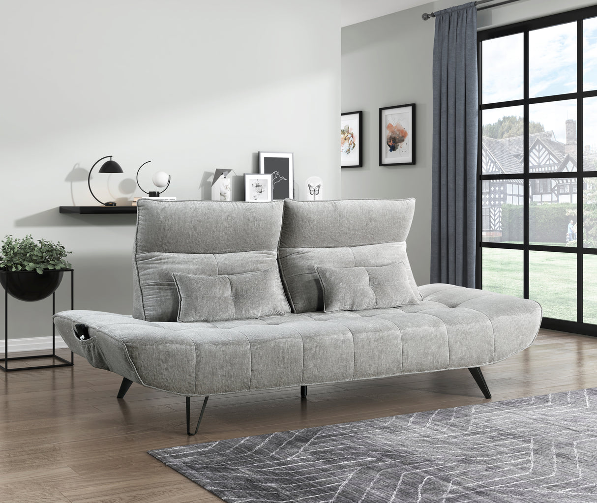 Quonsett Gray Sofa with Power Adjustable Seat from Homelegance - Luna Furniture