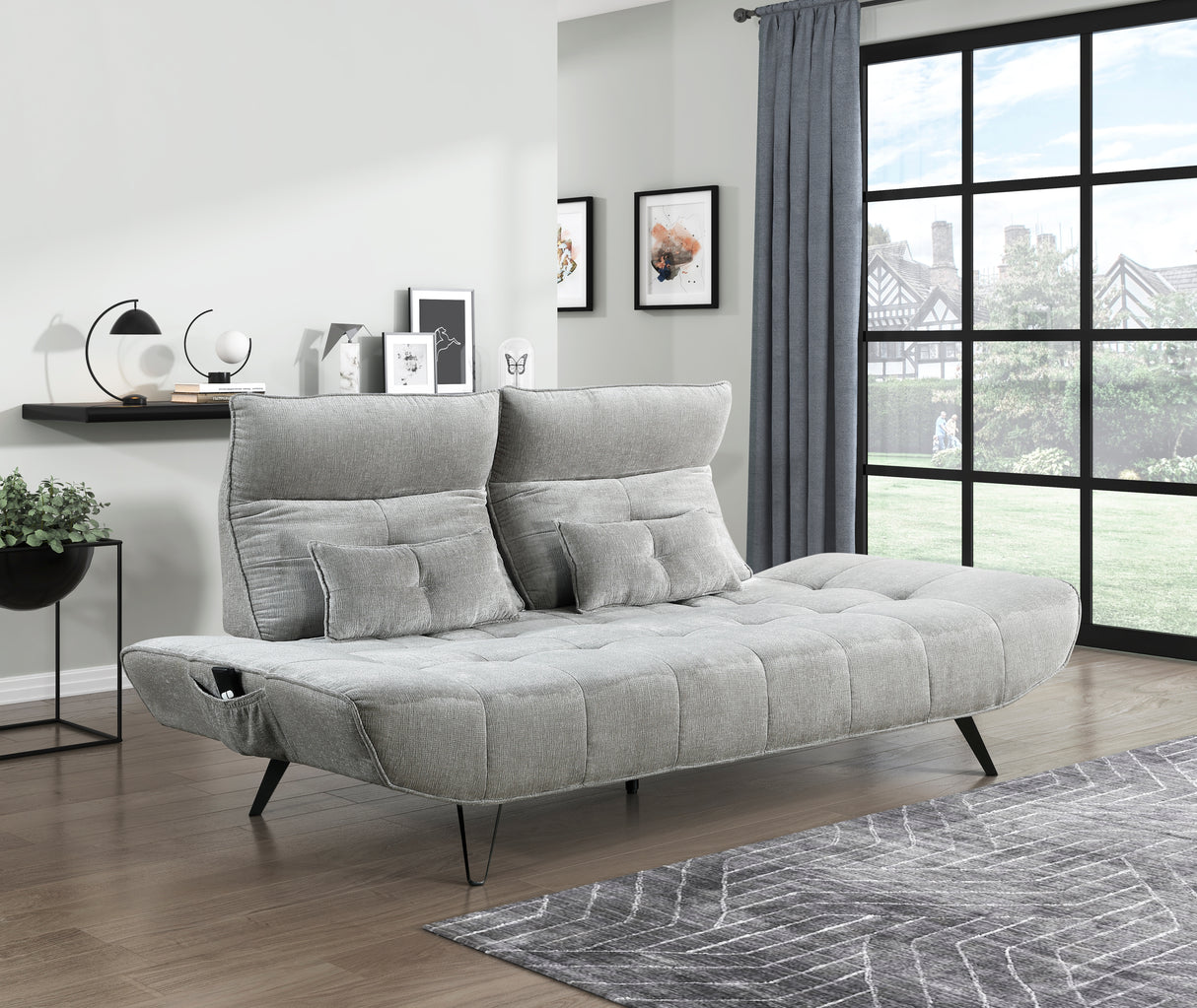Quonsett Gray Sofa with Power Adjustable Seat from Homelegance - Luna Furniture
