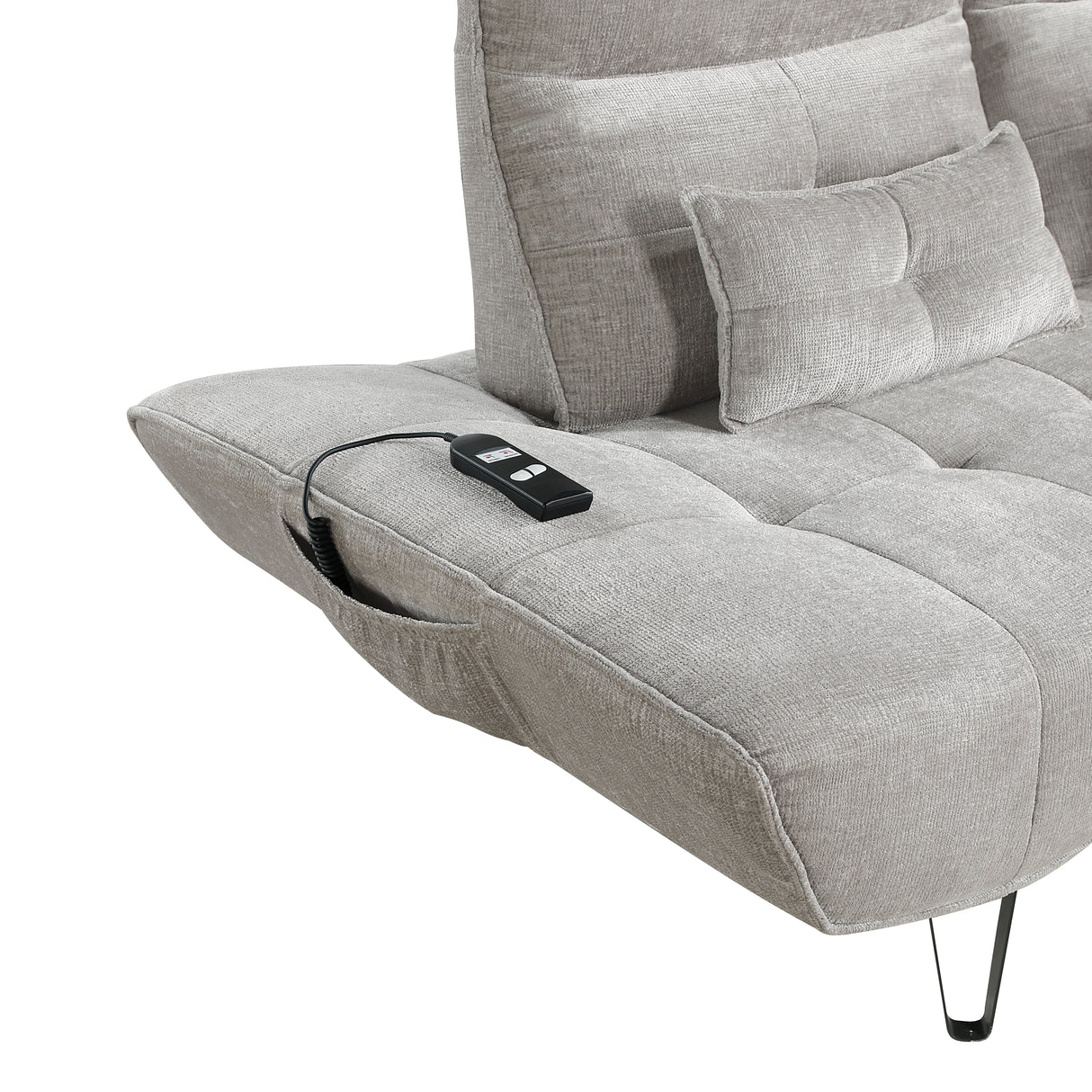 Quonsett Light Gray Sofa with Power Adjustable Seat from Homelegance - Luna Furniture