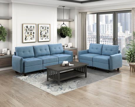 Garren Blue Armless Chair with Storage from Homelegance - Luna Furniture