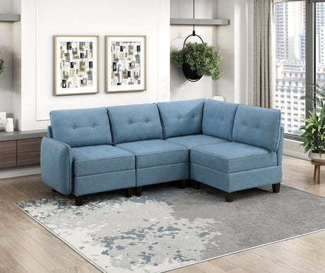 Garren Blue Armless Chair with Storage from Homelegance - Luna Furniture