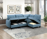 9557BUE-CR Corner Seat with Storage from Homelegance - Luna Furniture