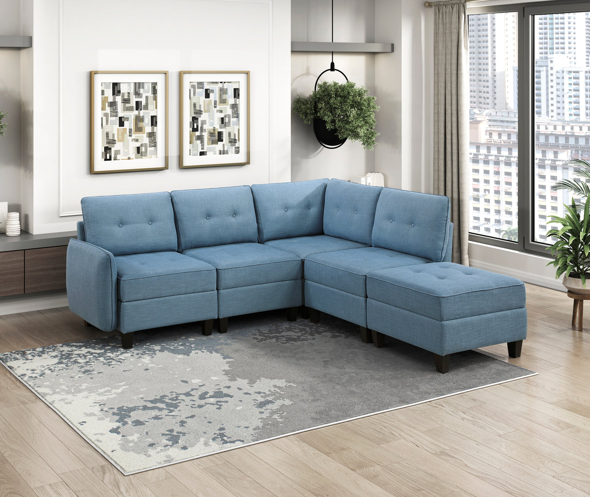 9557BUE-4 Ottoman with Storage from Homelegance - Luna Furniture