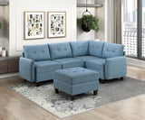 9557BUE-CR Corner Seat with Storage from Homelegance - Luna Furniture