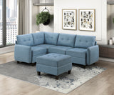 9557BUE-AC Armless Chair with Storage from Homelegance - Luna Furniture