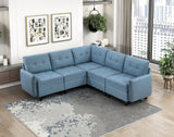 9557BUE-CR Corner Seat with Storage from Homelegance - Luna Furniture