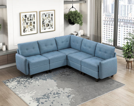 Garren Blue Armless Chair with Storage from Homelegance - Luna Furniture