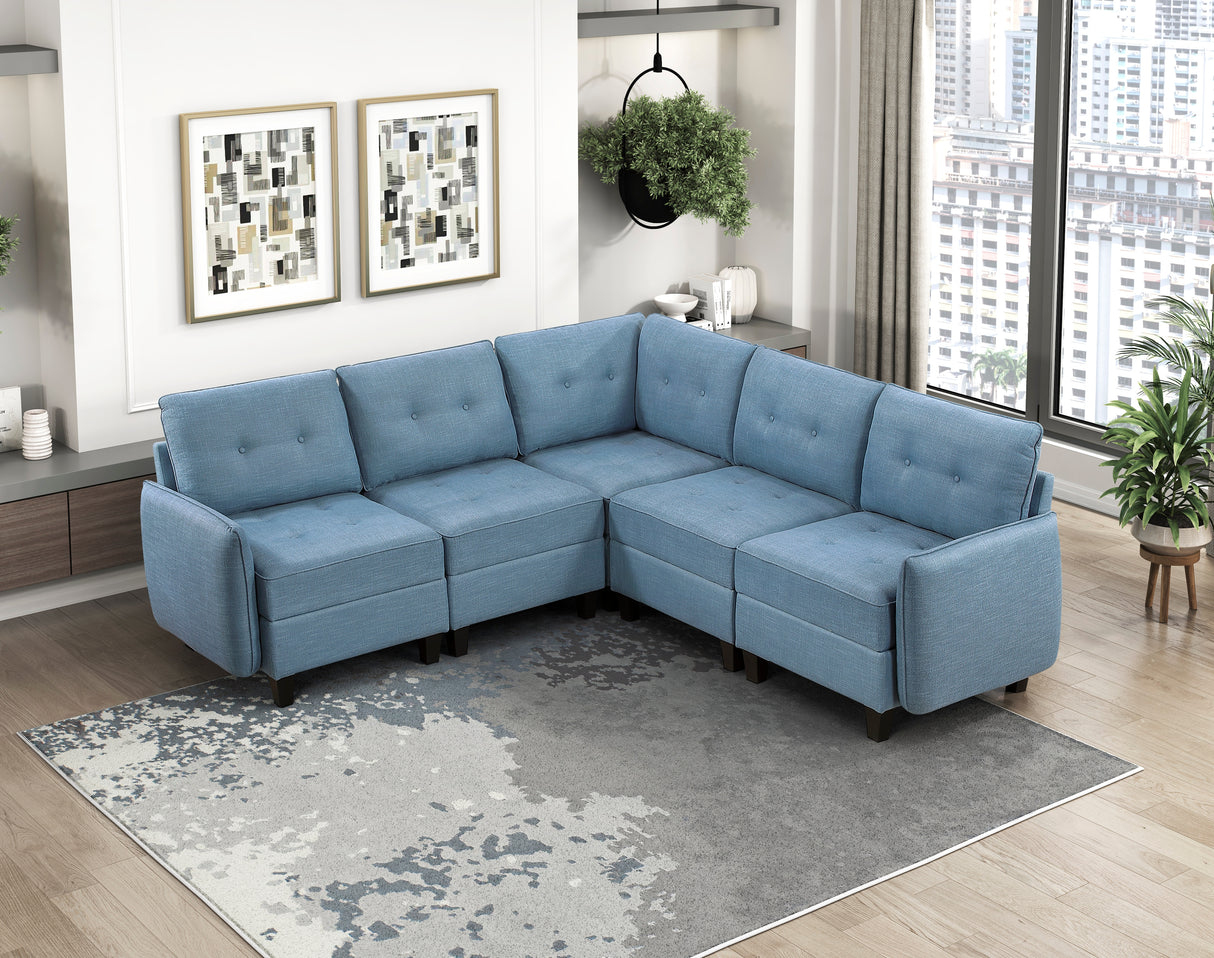 9557BUE-C1A Chair with One Arm and Storage from Homelegance - Luna Furniture