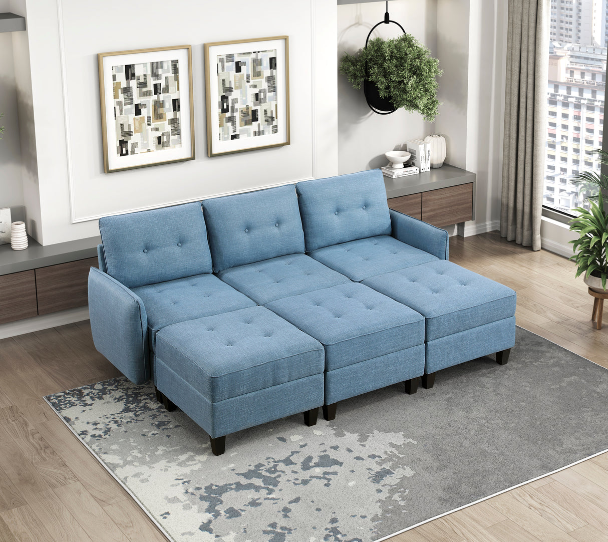 9557BUE-4 Ottoman with Storage from Homelegance - Luna Furniture