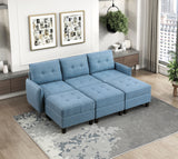 9557BUE-AC Armless Chair with Storage from Homelegance - Luna Furniture