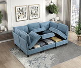 9557BUE-4 Ottoman with Storage from Homelegance - Luna Furniture