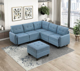 9557BUE-CR Corner Seat with Storage from Homelegance - Luna Furniture