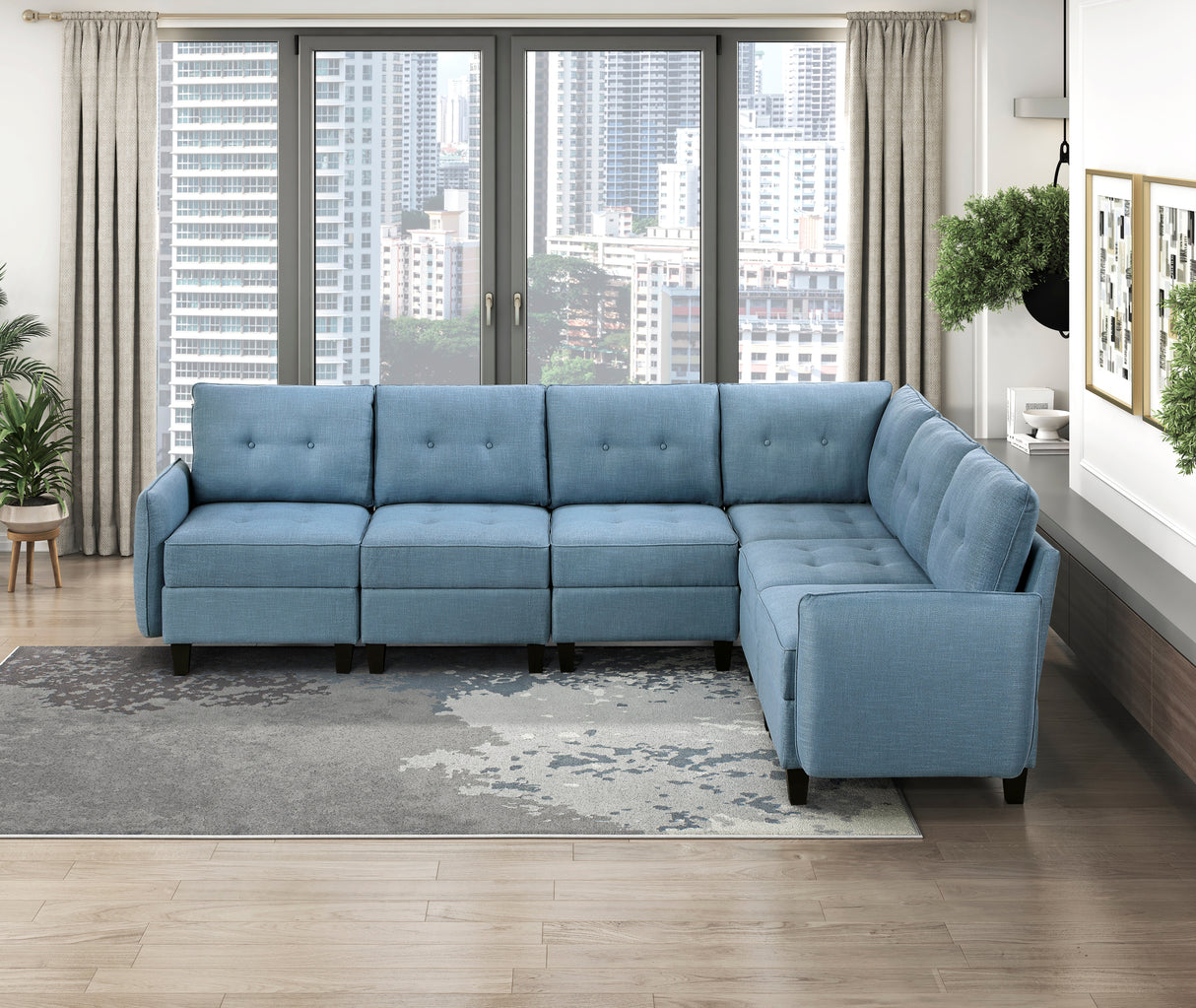 9557BUE-C1A Chair with One Arm and Storage from Homelegance - Luna Furniture