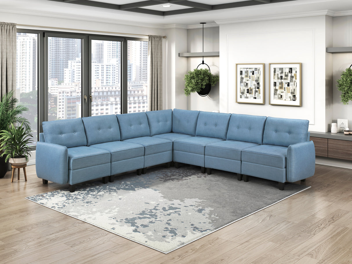9557BUE-AC Armless Chair with Storage from Homelegance - Luna Furniture