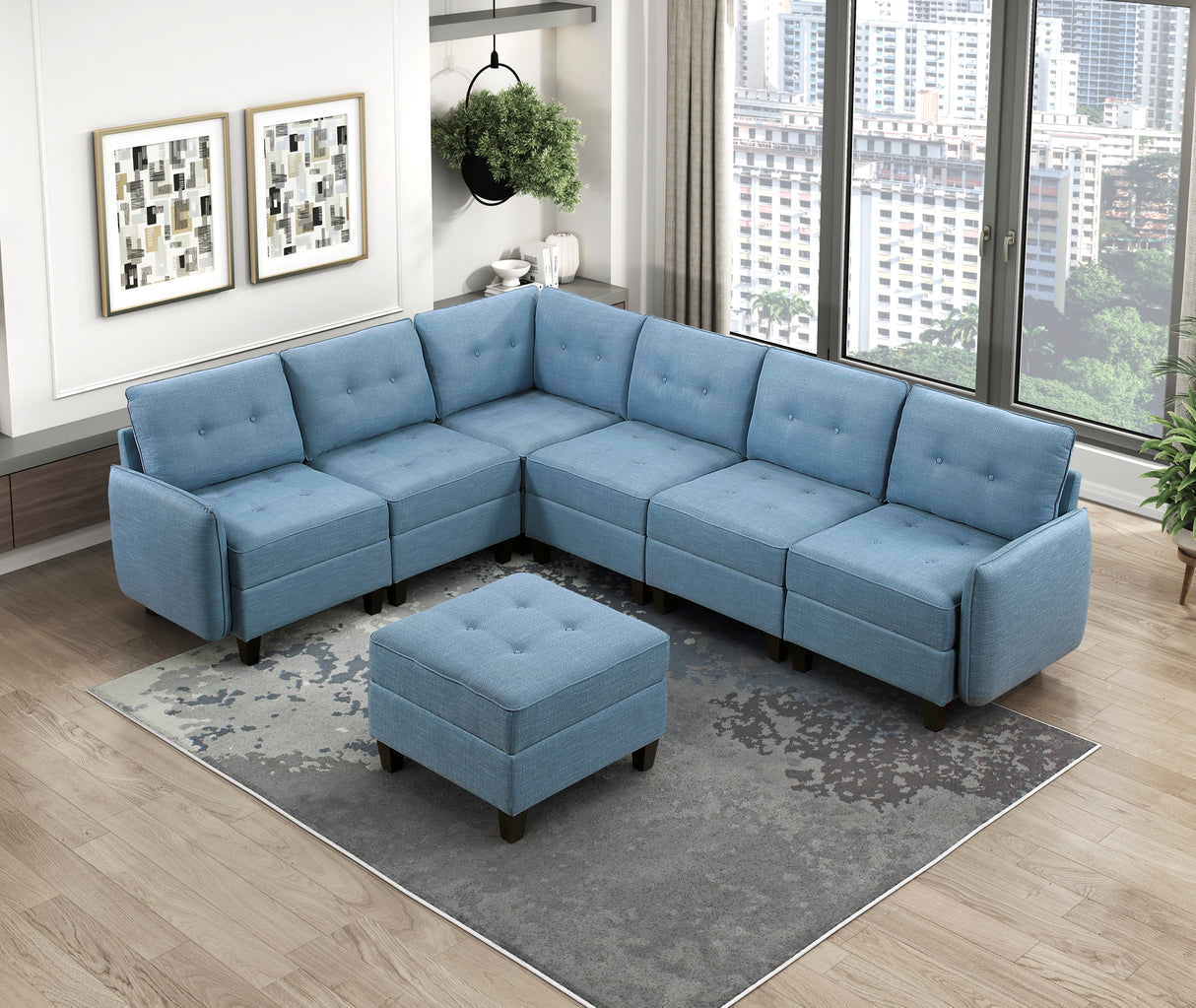 9557BUE-4 Ottoman with Storage from Homelegance - Luna Furniture