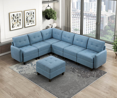 Garren Blue Corner Seat with Storage from Homelegance - Luna Furniture