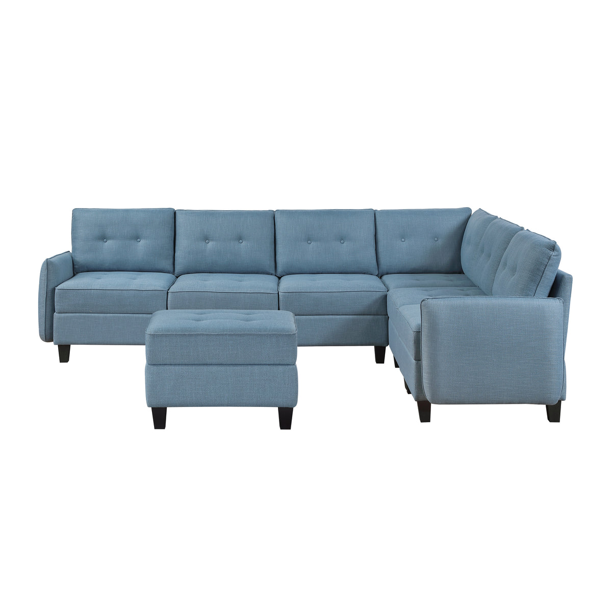 9557BUE*7SCOT (7)7-Piece Sectional with Storage and Ottoman from Homelegance - Luna Furniture