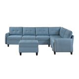 9557BUE*7SCOT (7)7-Piece Sectional with Storage and Ottoman from Homelegance - Luna Furniture