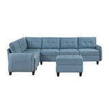 9557BUE*7SCOT (7)7-Piece Sectional with Storage and Ottoman from Homelegance - Luna Furniture