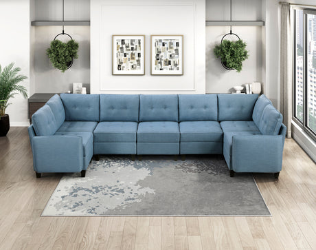Garren Blue Armless Chair with Storage from Homelegance - Luna Furniture
