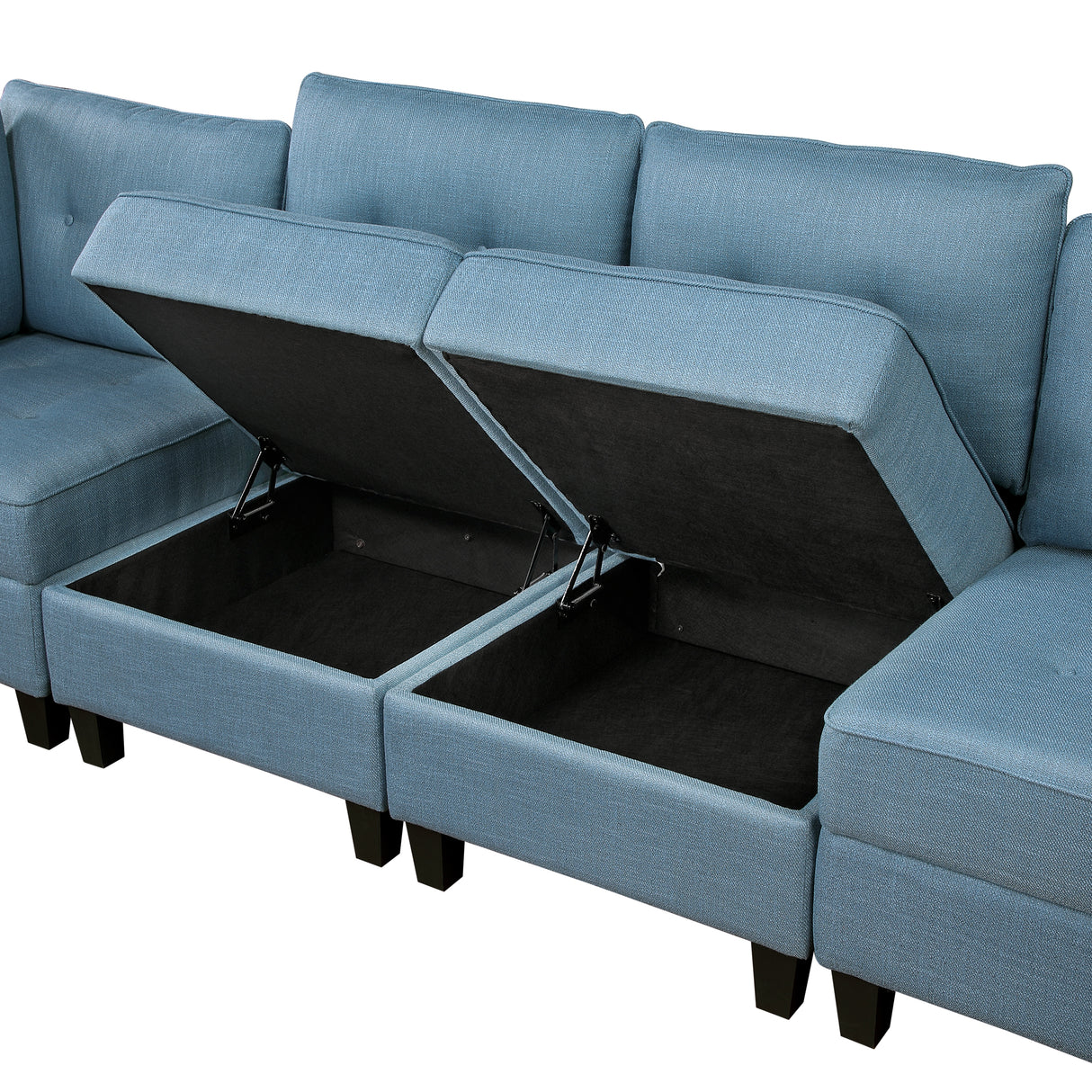 9557BUE-AC Armless Chair with Storage from Homelegance - Luna Furniture