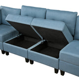 9557BUE-AC Armless Chair with Storage from Homelegance - Luna Furniture