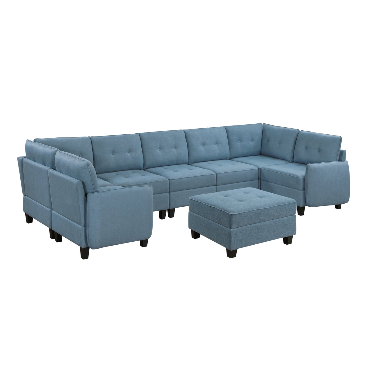 9557BUE-AC Armless Chair with Storage from Homelegance - Luna Furniture