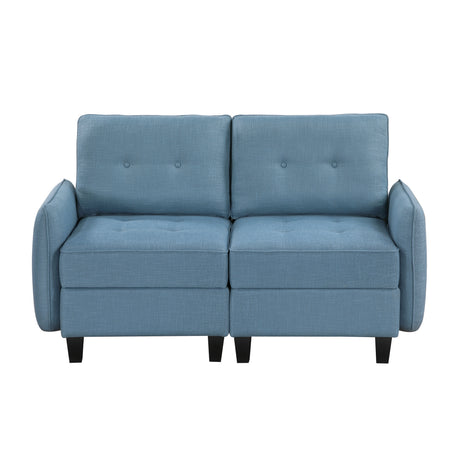 Garren Blue 2-Piece Storage Loveseat from Homelegance - Luna Furniture