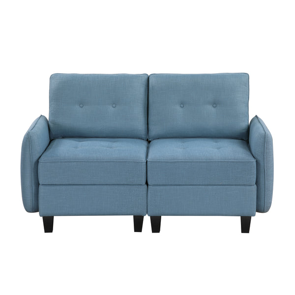 Garren Blue 2-Piece Storage Loveseat