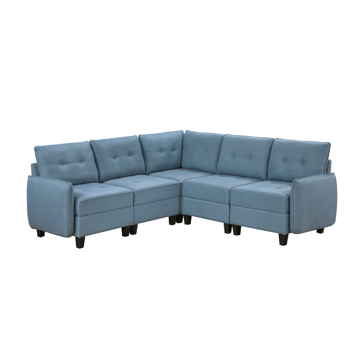 9557BUE*5SC (5)5-Piece Sectional with Storage from Homelegance - Luna Furniture