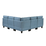 9557BUE*5SC (5)5-Piece Sectional with Storage from Homelegance - Luna Furniture