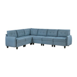 9557BUE*6SC (6)6-Piece Sectional with Storage from Homelegance - Luna Furniture
