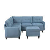 9557BUE*6SCOT (6)6-Piece Sectional with Storage and Ottoman from Homelegance - Luna Furniture