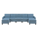 9557BUE*7SC2OT (7)7-Piece Sectional with Storage and Two Ottomans from Homelegance - Luna Furniture