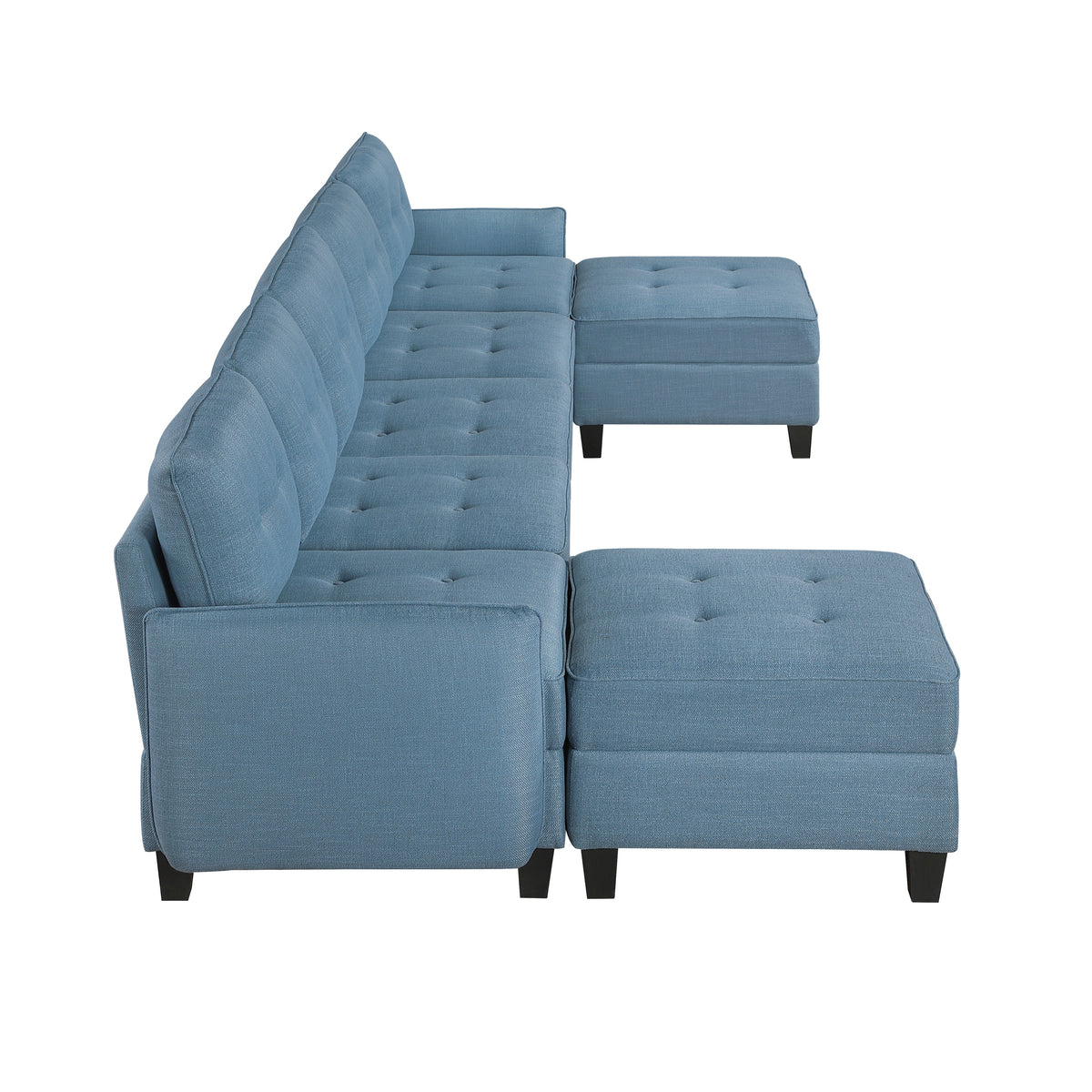 9557BUE*7SC2OT (7)7-Piece Sectional with Storage and Two Ottomans from Homelegance - Luna Furniture